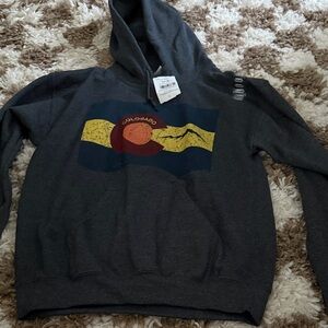 Gildan Dark Gray Hoodie with Colorado Flag Design